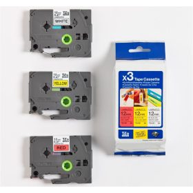   Brother TZE-31M3 laminált P-touch szalag (12mm) Black on Red/Yellow/White - 8m