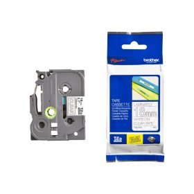   Brother TZE-145 laminált P-touch szalag (18mm) White on Clear - 8m