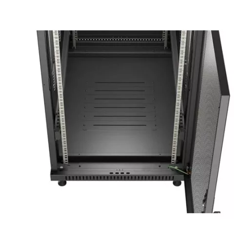 Lanberg 19" szabadon álló rack szekrény 22U/600X1000, perforált ajtó, lapraszerelt, fekete