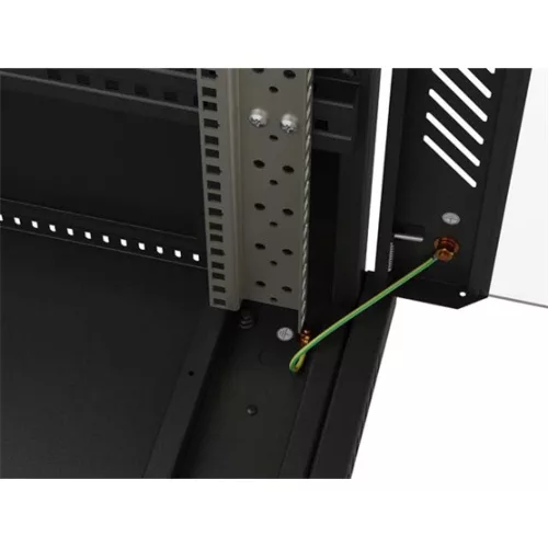 Lanberg 19" szabadon álló rack szekrény 22U/600X1000, perforált ajtó, lapraszerelt, fekete