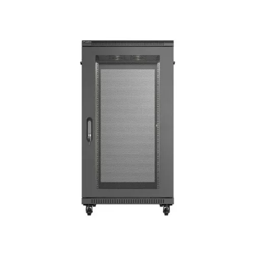 Lanberg 19" szabadon álló rack szekrény 22U/600X1000, perforált ajtó, lapraszerelt, fekete