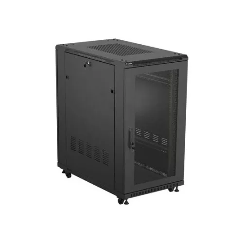 Lanberg 19" szabadon álló rack szekrény 22U/600X1000, perforált ajtó, lapraszerelt, fekete