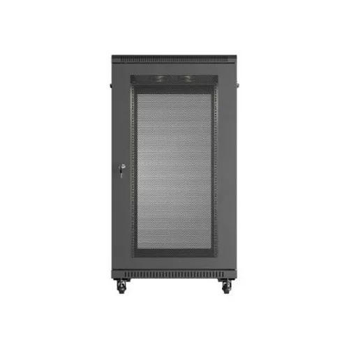 Lanberg 19" szabadon álló rack szekrény 22U/600X1000, perforált ajtó, lapraszerelt, fekete