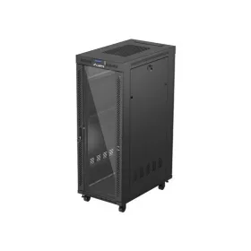   Lanberg 19" szabadon álló rack szekrény 32U/600X1000 üvegajtó, lapraszerelt, LCD kijelző, fekete