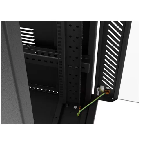 Lanberg 19" szabadon álló rack szekrény 32U/600X1000 üvegajtó, lapraszerelt, LCD kijelző, fekete