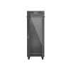 Lanberg 19" szabadon álló rack szekrény 32U/600X1000 üvegajtó, lapraszerelt, LCD kijelző, fekete