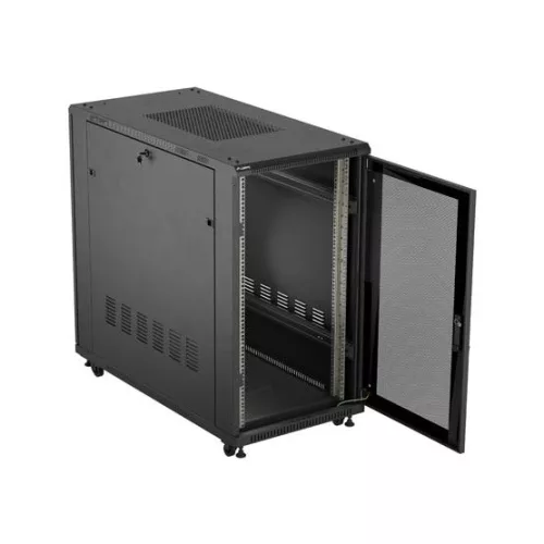 Lanberg 19" szabadon álló rack szekrény 22U/600X1200 perforált ajtó, lapraszerelt, fekete