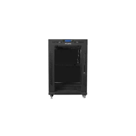   Lanberg 19" szabadon álló rack szekrény 15U/600X600 üvegajtó, lapraszerelt, LCD kijelző, fekete V2