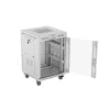 Lanberg 19" szabadon álló rack szekrény 15U/600X600 üvegajtó, lapraszerelt, LCD kijelző, szürke V2