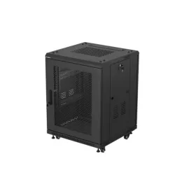   Lanberg 19" szabadon álló rack szekrény 15U/600X600, perforált ajtó, lapraszerelt, fekete