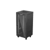 Lanberg 19" szabadon álló rack szekrény 24U/600X600 üvegajtó, lapraszerelt, LCD kijelző, fekete V2