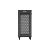 Lanberg 19" szabadon álló rack szekrény 24U/600X600 perforált ajtó, lapraszerelt, LCD kijelző, fekete V2