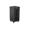 Lanberg 19" szabadon álló rack szekrény 24U/600X600 perforált ajtó, lapraszerelt, LCD kijelző, fekete V2