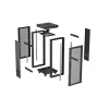 Lanberg 19" szabadon álló rack szekrény 24U/600X600 perforált ajtó, lapraszerelt, LCD kijelző, fekete V2