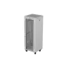 Lanberg 19" szabadon álló rack szekrény 32U/600X600 üvegajtó, lapraszerelt, LCD kijelző, szürke