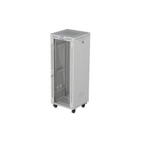   Lanberg 19" szabadon álló rack szekrény 32U/600X600 üvegajtó, lapraszerelt, LCD kijelző, szürke