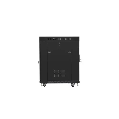 Lanberg 19" szabadon álló rack szekrény 15U/600X800 üvegajtó, lapraszerelt, LCD kijelző, fekete V2
