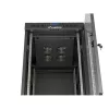 Lanberg 19" szabadon álló rack szekrény 24U/600X800 üvegajtó, lapraszerelt, LCD kijelző, fekete V2