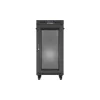Lanberg 19" szabadon álló rack szekrény 24U/600X800 perforált ajtó, lapraszerelt, LCD kijelző, fekete V2