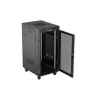 Lanberg 19" szabadon álló rack szekrény 24U/600X800 perforált ajtó, lapraszerelt, LCD kijelző, fekete V2