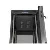 Lanberg 19" szabadon álló rack szekrény 24U/600X800 perforált ajtó, lapraszerelt, LCD kijelző, fekete V2