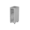 Lanberg 19" szabadon álló rack szekrény 32U/600X800 üvegajtó, lapraszerelt, LCD kijelző, szürke V2