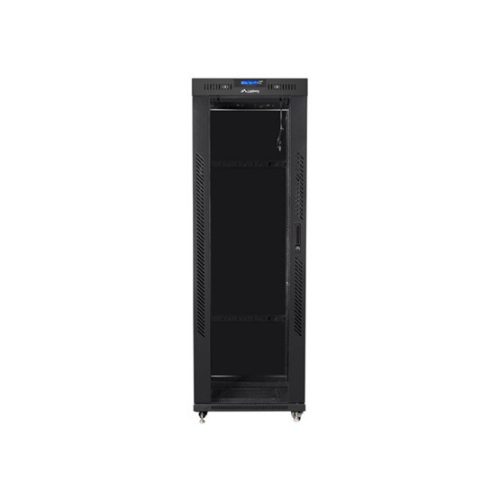 Lanberg 19" szabadon álló rack szekrény 37U/600X800 üvegajtó, lapraszerelt, LCD kijelző, fekete