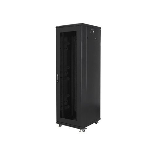 Lanberg 19" szabadon álló rack szekrény 42U/600X800 perforált ajtó, lapraszerelt, fekete