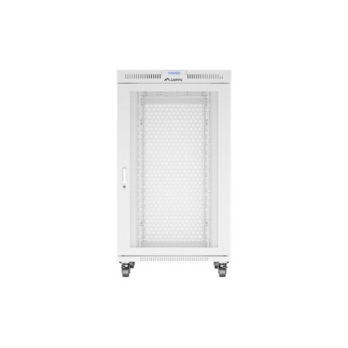 Lanberg 19" szabadon álló rack szekrény 27U/800X1000 perforált ajtó, lapraszerelt, LCD kijelző, szürke