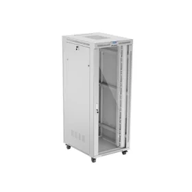   Lanberg 19" szabadon álló rack szekrény 42U/800X1000 üvegajtó, lapraszerelt, LCD kijelző, szürke V2