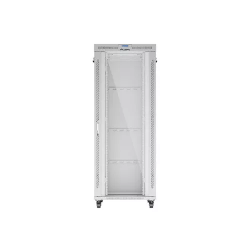 Lanberg 19" szabadon álló rack szekrény 42U/800X1000 üvegajtó, lapraszerelt, LCD kijelző, szürke V2