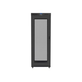   Lanberg 19" szabadon álló rack szekrény 42U/800X1000 perforált ajtó, lapraszerelt, LCD kijelző, fekete V2