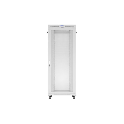 Lanberg 19" szabadon álló rack szekrény 42U/800X1000 perforált ajtó, lapraszerelt, LCD kijelző, szürke