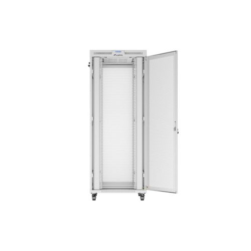 Lanberg 19" szabadon álló rack szekrény 42U/800X1000 perforált ajtó, lapraszerelt, LCD kijelző, szürke