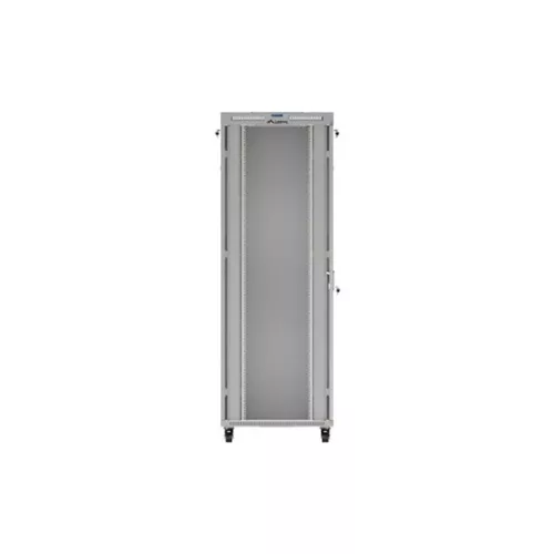 Lanberg 19" szabadon álló rack szekrény 47U/800X1000 üvegajtó, lapraszerelt, LCD kijelző, szürke