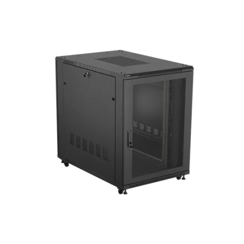 Lanberg 19" szabadon álló rack szekrény 22U/800X1200 perforált ajtó, lapraszerelt, fekete