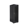 Lanberg 19" szabadon álló rack szekrény 27U/800X1200 lapraszerelt perforált ajtó, LCD kijelző, fekete