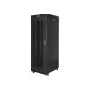 Lanberg 19" szabadon álló rack szekrény 27U/800X1200 lapraszerelt perforált ajtó, LCD kijelző, fekete