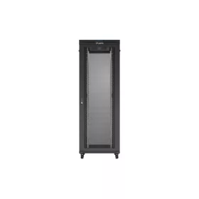   Lanberg 19" szabadon álló rack szekrény 47U/800X1200 perforált ajtó, lapraszerelt, LCD kijelző, fekete V2