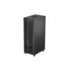 Lanberg 19" szabadon álló rack szekrény 47U/800X1200 perforált ajtó, lapraszerelt, LCD kijelző, fekete V2