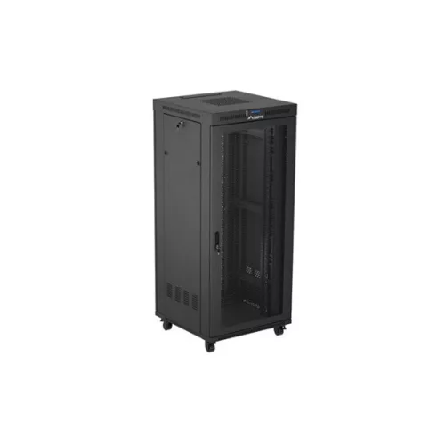 Lanberg 19" szabadon álló rack szekrény 37U/800X800, perforált ajtó, lapraszerelt, LCD kijelző, fekete
