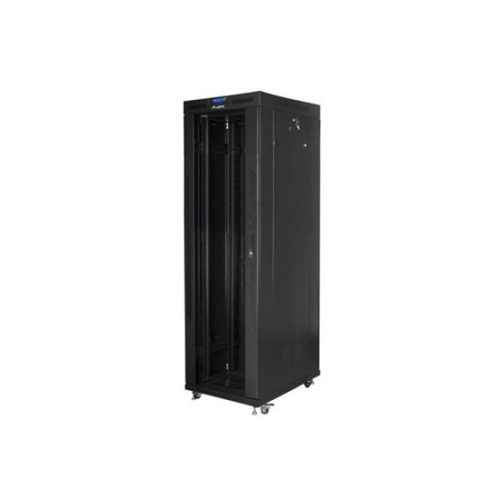 Lanberg 19" szabadon álló rack szekrény 42U/800X800 üvegajtó, lapraszerelt, LCD kijelző, fekete