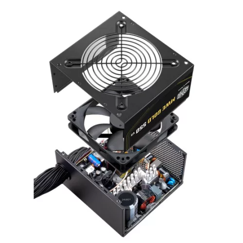 TÁP Cooler Master 550W - MWE Gold 550 V3 - MPE-5502-ACAAG-3BEU - 80+ Gold  - ATX 3.1 - Nem moduláris - Fekete Tápegység