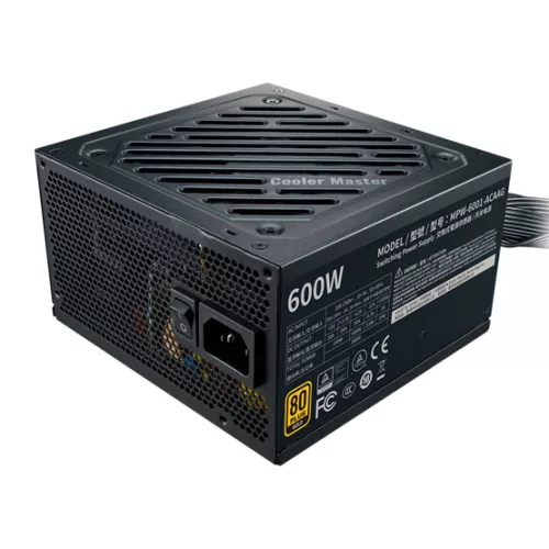 TÁP Cooler Master 600W - G600 Gold -  MPW-6001-ACAAG-NL - 80+ Gold - ATX 12V V2.52 - Fekete Tápegység - Bulk