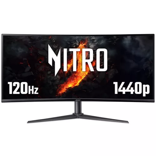 Mon Acer 34" Nitro XZ340CUJ0bmiiphx ZeroFrame Adaptive-Sync - VA - 120Hz - Fekete