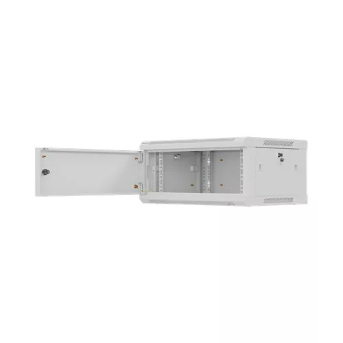Lanberg 19" fali rack szekrény 4U/600X450 lemezajtó, lapraszerelt, szürke