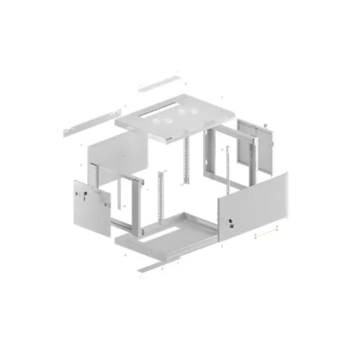 Lanberg 19" fali rack szekrény 4U/600X450 lemezajtó, lapraszerelt, szürke