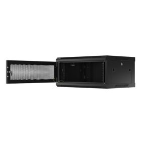   Lanberg 19" fali rack szekrény 4U/600X450 perforált ajtó, lapraszerelt, fekete