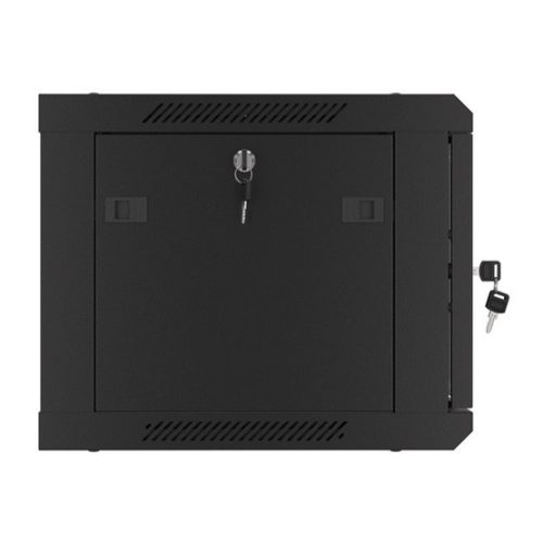 Lanberg 19" fali rack szekrény 6U/600X450 üvegajtó, lapraszerelt, fekete V2