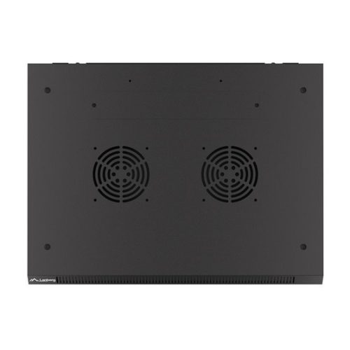 Lanberg 19" fali rack szekrény 6U/600X450 üvegajtó, lapraszerelt, fekete V2